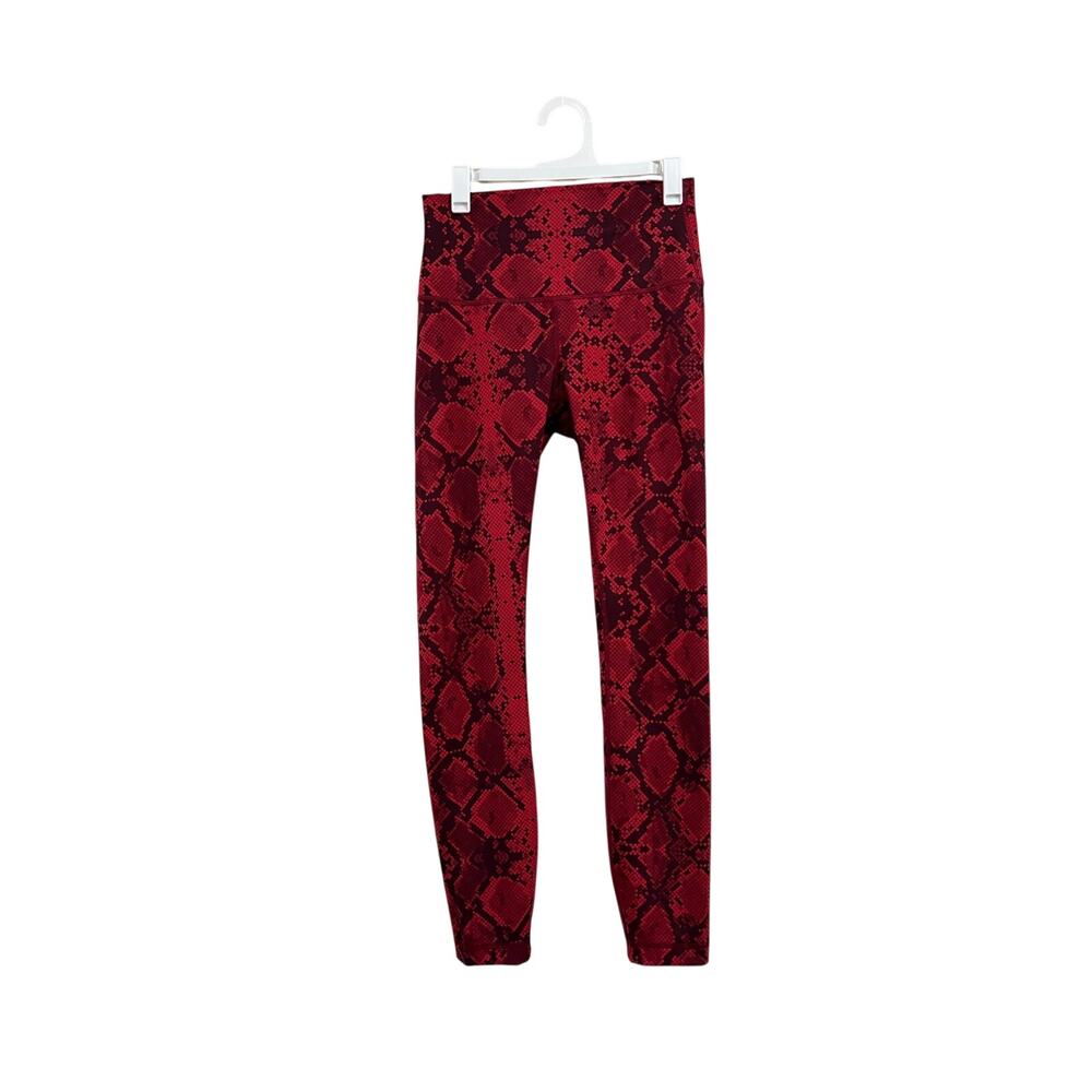 Lululemon Wunder Under Red Snake Print Yoga Gym Athletic Leggings Size 4